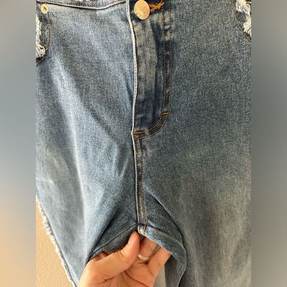 Mudd Yo! Vintage Y2K Mid Rise Raw Fringe Trim Stretch Flare Jeans Juniors 13 - Picture 8 of 10